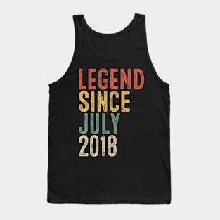 Fun Legend Since July 2018 2nd Birthday Gift 2 Year Old Tank Top